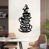 LARNT Coffee Time Metal Wall Decor, Coffee Cups Metal Wall Art, Cup Wall Decor, Coffee Wall Decor, Dining Table Wall Decor, Dining Room Wall Decor, Kitchen Wall Decor (White, 11"x24"|28x60cm) view 3