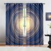 FIHIOJA Blue Spiral Black Hole Print Curtain, Abstract Vertigo Art Design Blackout Window Curtain, Grommet Thermal Insulated Window Curtain, for Bedroom Living Room Home Decor - 42x63in view 1