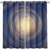 FIHIOJA Blue Spiral Black Hole Print Curtain, Abstract Vertigo Art Design Blackout Window Curtain, Grommet Thermal Insulated Window Curtain, for Bedroom Living Room Home Decor - 42x63in view 2