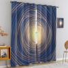 FIHIOJA Blue Spiral Black Hole Print Curtain, Abstract Vertigo Art Design Blackout Window Curtain, Grommet Thermal Insulated Window Curtain, for Bedroom Living Room Home Decor - 42x63in view 3