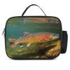 NQLYUT Lunch Bag for Women Men Lunch Box Reusable Brook Trout Fly Fishing Lunch Tote Bag Leakproof Lunch Cooler Bag for Work, 27x21x9cm view 1