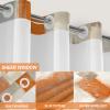 Lnond No Hooks Shower Curtain with Snap in Liner, Orange Grey Abstract Hookless Shower Curtain for Bathroom, Machine Washable, 71" (W) X 74" (H) view 4