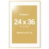 Fun Memories 24x36 Picture Frame, 24x36 Gold Metal Poster Frame with Mat for 20x30 Photo- Vertical and Horizontal Display - Wall Hook Hanging Hardware Included -Set of 1 view 1