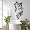 Idadey Metal Minimalist Wall Art Women, Women Wall Art, Flower Wall Decor, Metal Flower Wall Art, Abstract Face Wall Art, Metal Line Art Wall Decor, Wall Decor for Bedroom (Black, 25x48in|64x121cm) view 1