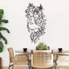 Idadey Metal Minimalist Wall Art Women, Women Wall Art, Flower Wall Decor, Metal Flower Wall Art, Abstract Face Wall Art, Metal Line Art Wall Decor, Wall Decor for Bedroom (Black, 25x48in|64x121cm) view 3