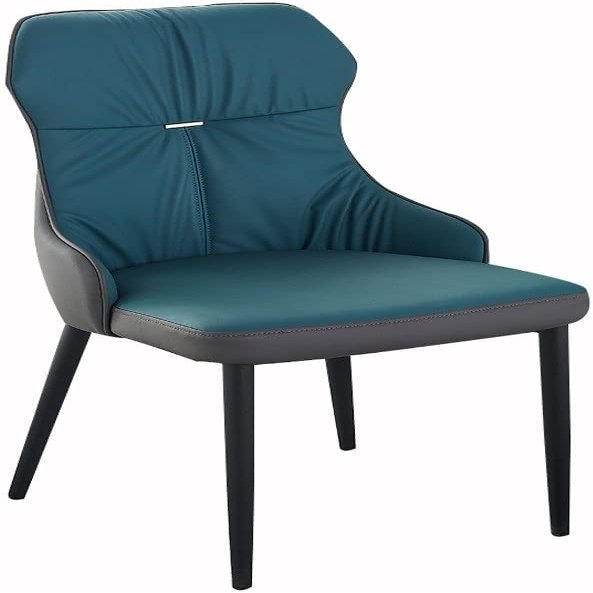 Aimery Kitchen Micro Fiber Leather Dining Chairs Kitchen Living Room Lounge Counter Chairs Sturdy Carbon Steel Metal Legs(Blue+Dark Grey)