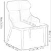 Aimery Kitchen Micro Fiber Leather Dining Chairs Kitchen Living Room Lounge Counter Chairs Sturdy Carbon Steel Metal Legs(Blue+Dark Grey) view 3