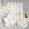 Lnond No Hooks Shower Curtain with Snap in Liner, White Gold Marble Hookless Shower Curtain for Bathroom,Machine Washable, 71" (W) X 74" (H) view 3