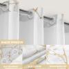 Lnond No Hooks Shower Curtain with Snap in Liner, White Gold Marble Hookless Shower Curtain for Bathroom,Machine Washable, 71" (W) X 74" (H) view 4