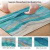 Bath Rugs Bathroom Rug,Summer Ocean Wave Beach Absorbent Diatomaceous Earth Bath Mat Quick Drying Non-Slip Washable Shower Mat,Abstract Turquoise Gradient Watercolor Doormat for Bathtub Kitchen view 3