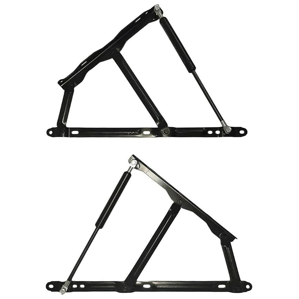 ROFBIHG 1 Pair 53cm Bed Lift Mechanism, Lift Up Storage Bed Frame Hinge Set, Bed Box Hinges Sofa Bed Storage Lift Hinge Spring Mechanism for hinged recliners and beds with Bed Boxes, Black