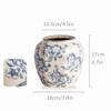 XIUWOUG Blue and White Porcelain Vases for Flowers Ceramic Ginger Jar Vases Chinoiserie Vases for Home Decor,Living Room Decor,G view 2