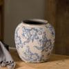 XIUWOUG Blue and White Porcelain Vases for Flowers Ceramic Ginger Jar Vases Chinoiserie Vases for Home Decor,Living Room Decor,G view 3
