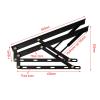 2Pcs Hydraulic Bed Lift Mechanism, Lifting Bed Lift Mechanism, Heavy-Duty Bed Box Spring Hinges,Gas Strut Lift Support, Safety Pneumatic Gas Spring Lid Stay for Toy Box Chest Bench(Black,60cm/2ft) view 2