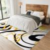 Abstract Black Yellow Irregular Stripes Art Area Rug, European Luxury Large Area Rug, Non Slip Backing Low Pile Washable Carpet for Living Room Bedroom Kitchen Office Floor Mat - 4 ft x 6 ft view 3