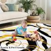 Abstract Black Yellow Irregular Stripes Art Area Rug, European Luxury Large Area Rug, Non Slip Backing Low Pile Washable Carpet for Living Room Bedroom Kitchen Office Floor Mat - 4 ft x 6 ft view 4