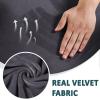 CLGTY Stretch Sofa Cover, 3 Piece Velvet Couch Cover for 2 Cushion Couch Loveseat Cover Soft Sofa Slipcover for Dog Thick Furniture Protector with Elastic Bottom Washable-Dark Grey-Medium-XL view 3