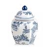 XIUWOUG Blue and White Porcelain Vases for Flowers Ceramic Ginger Jar Vases Chinoiserie Vases for Home Decor,Living Room Decor,B1 view 1