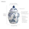 XIUWOUG Blue and White Porcelain Vases for Flowers Ceramic Ginger Jar Vases Chinoiserie Vases for Home Decor,Living Room Decor,B1 view 2
