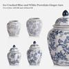 XIUWOUG Blue and White Porcelain Vases for Flowers Ceramic Ginger Jar Vases Chinoiserie Vases for Home Decor,Living Room Decor,B1 view 4