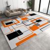 Abstract Geometric Lines Area Rugs, Orange Black Gray Geometry Art Easy Clean Rug, Soft Non-Skid Carpet Throw Rug for Kids Teen Girls Boys BedroomLiving Room Bathroom Classroom Office 2ftx3ft view 1