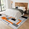 Abstract Geometric Lines Area Rugs, Orange Black Gray Geometry Art Easy Clean Rug, Soft Non-Skid Carpet Throw Rug for Kids Teen Girls Boys BedroomLiving Room Bathroom Classroom Office 2ftx3ft view 4