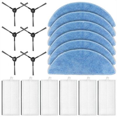 Vacuum Cleaner Replacement Parts for ECOVACS YEEDI Y1 Vacuum Cleaner,6 Side Brushes 6 Mop Pads 6 HEPA Filters Cleaning Tool Spare Parts for Home and Kitchen Cleaning