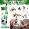 Seenelling Party Favors Set with Cup Straw Cup Sleeve Bouncy Ball Mini Pinball Machine Keychain Sticker Clap Bracelet Tag for Sport Reward Birthday Gift Party Supplies(195 Pcs,Soccer) view 3