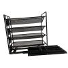 HomeLoft Basics Pull Out Spice Rack Spice Jar Storage for Countertop Kitchen Inside Cabinets, 26.67cmx12.7cmx26.67cm, Black view 1