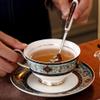 Glass Tea Cup Flower Tea Cup Glass Coffee Cup Reusable Porcelain Coffee Mug and Saucer Set 8.45oz/250ml Luxurious Hand Painted Latte Cups Cappuccino Mugs Teacups Drinking Tumblers Beverage Mug Pinea view 3