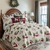 Levtex Home - Tatum Pines Bedspread Set - Queen Bedspread and Two Standard Shams - Christmas Cabin - Red, Green, Brown and White - Bedspread (110X106in.) and Shams (20x26in.) - Cotton view 2