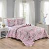 Grand Linen 3-Piece King Size Wave Edged Oversized Quilt Set 120 inch X 106 inch All Seasons Large Bedspread, Pillow Shams Lightweight Soft Coverlet Pink Blue White Colors Bed Cover Floral Pattern view 1