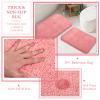 XLHOMO 24 PCS Pink Bathroom Accessories Set with Shower Curtain and Rugs, Bathroom Sets with Extra Soft and Absorbent Bath Rugs Shower Curtain Pink Bathroom Sets for Bath view 2