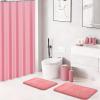 XLHOMO 24 PCS Pink Bathroom Accessories Set with Shower Curtain and Rugs, Bathroom Sets with Extra Soft and Absorbent Bath Rugs Shower Curtain Pink Bathroom Sets for Bath view 4