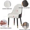2Pcs/ Set Dining Chairs - Ergonomic PU-Leather Chairs with Solid Wood Metal Legs & Backrest, Modern Desk Chair for Living Room, Dining Room, Black view 3