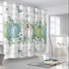 Fall Thanksgiving Shower Curtain, Autumn Pumpkins Eucalyptus Leaves Shower Curtains Set with Hooks, White Blue Green Gray Plaid Waterproof Fabric Bathroom Decor Accessories, Stall Long 54 X 78 view 3