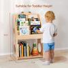 Woodtoe 5 Tier Montessori Bookshelf with Toy Storage, Large Toddler Bookshelf with Chalkboard, Baby Bookcase Book Display Shelve for Kids Bedroom, Nursery, Classroom, Kids Furniture for Boys Girls 1+ view 2