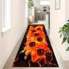 3D Optical Illusion Flame Runner Rugs 2x8ft Red Flame Lava Rug for Hallway,Abstract Rock Crackle Visual Trap Washable Kitchen Rugs,Floor is Lava Carpet Runners for Kids Room Playroom view 2