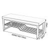 HomeLoft Basics Lounge Bench Entryway Bench 2 Tier Upholstered Bench Foyer Long Bench with Storage Shelf Bedroom Shoe Bench Hallway Shoe Rack Bench, 60X30X45cm view 2