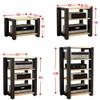 OUKEJNM Media Storage Cabinet AV Media Stand 2 3 4 Tier Wooden Shelf Height Adjustable Audio/Video Component Cabinet, Corner Shelves HiFi Rack Entertainment Amplifier Rack(Walnut,3 Tier 60x50x60cm) view 2