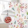 Decorative Stainless Steel Shower Hooks, 12 Pack of Crystal Glass Accents for Room and Bedroom Curtain Rods, Red Mushroom Pattern view 4