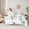 Erosebridal Meerkat Kids Comforter Set Queen 7 Piece Cartoon Animal Print Bed in a Bag Cute Love Heart Room Decor,Green Leaf Pink Floral Bedding Set with Fitted Sheet,Flat Sheet,Pillow Cases & Covers view 3