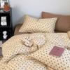 SRURLLUG 100% Cotton Duvet Cover Set, Soft Breathable Double Yarn Bedding Set 4 Pieces, Plants Flowers Home Decor Linen Like Bed Sheets Set, All Seasons with Zipper Closure,Blue,Twin XL view 4