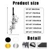 Flowers and Katana Metal Wall Art, Japanese Wall Art, Katana Metal Wall Decor Art, Japanese Metal Wall Art, Game Room Wall Art, Gift for Japan Culture Lover, Wall Art for Living Room (Black, 59 x 22 in / 150 x 57 cm) view 4