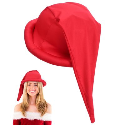 ABOOFAN Red Gnome Hat Dwarf Hats Funny Halloween Dwarf Costumes Accessories Storybook Character Costume Cosplay Headwear Xmas Fairy Tale Party Hats for Kids Adults Red