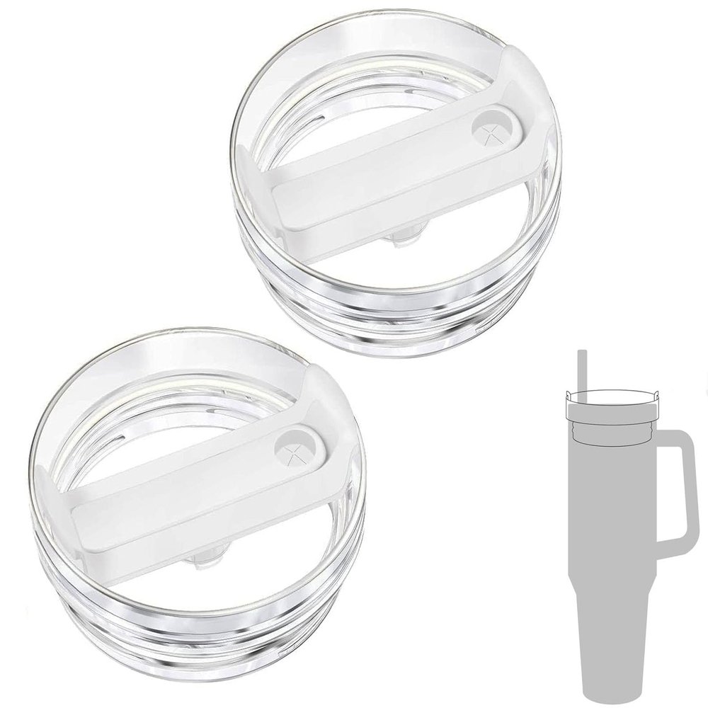 40oz Tumbler Lids Replacement for Stanley Cup,Replacement Spill Proof Splash Resistant Tumbler Lids Reusable Tumbler Cover for Stanley and More Coffee Mugs (Lily White)