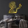 Abstract Face Metal Tree Wall Art, Woman Abstract Metal Wall Decor, Tree Metal Wall Art, Metal Butterfly Wall Decor, Wall Decor Living Room, Wall Decor for Bedroom (Gold, 41 x 37 in / 105 x 94 cm) view 1