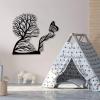 Abstract Face Metal Tree Wall Art, Woman Abstract Metal Wall Decor, Tree Metal Wall Art, Metal Butterfly Wall Decor, Wall Decor Living Room, Wall Decor for Bedroom (Gold, 41 x 37 in / 105 x 94 cm) view 3