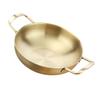 Luzhengyang Spanish Style Stainless Steel Paella Pan -, Fast Heating, Stick - for Camping and Home Cooking - Mini Hot Pot Cookware - Golden 22cm view 1
