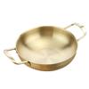 Luzhengyang Spanish Style Stainless Steel Paella Pan -, Fast Heating, Stick - for Camping and Home Cooking - Mini Hot Pot Cookware - Golden 22cm view 2
